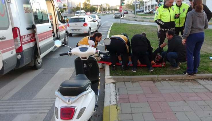 Otomobile çarpan motosiklet sürücüsü yaralandı
