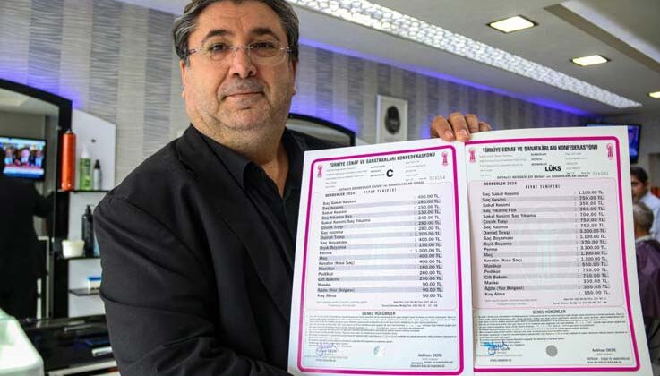 Antalya’da saç sakal kesimi, ’lüks’ tarifedeki berberlerde bin 100 lira