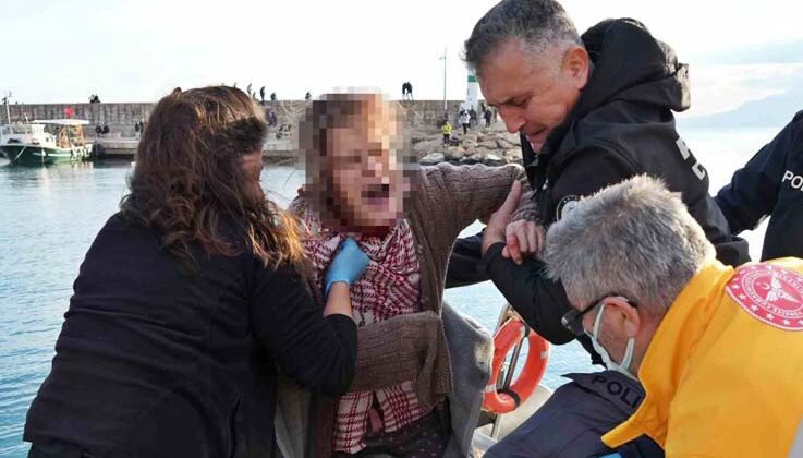 20 metrelik falezlerden düşen genç kadının çığlıkları limanı inletti
