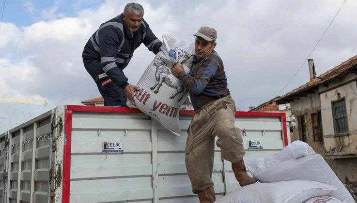 Büyükşehir’den üreticiye yem desteği