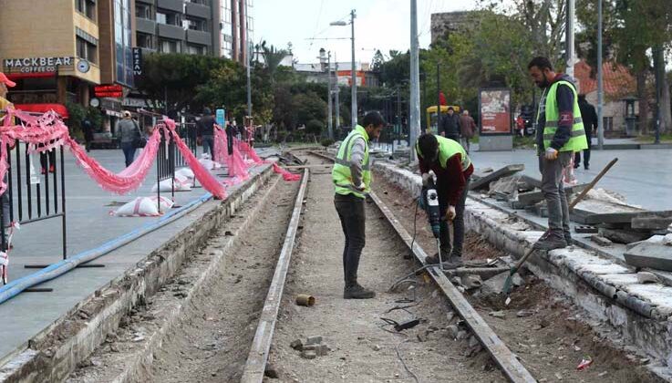 Nostalji Tramvay hattında hummalı çalışma