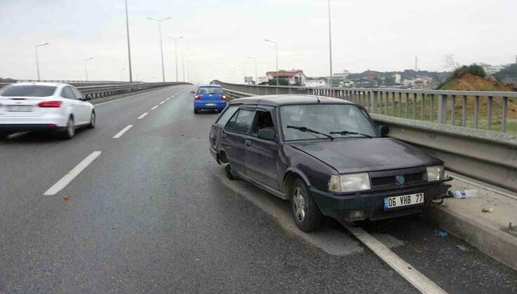 Tekeri çıkan otomobil bariyere çarptı: 1 yaralı
