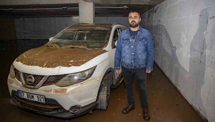 Su dolu otoparka inen vatandaş gördüğü manzaraya inanamadı