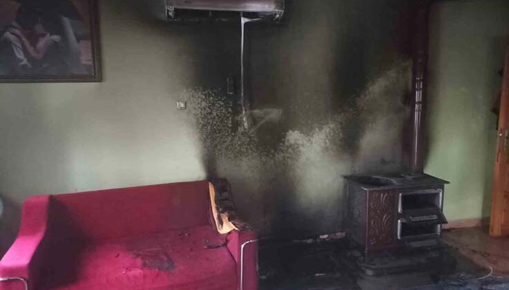 Gazipaşa’da evde çıkan yangını itfaiye söndürdü