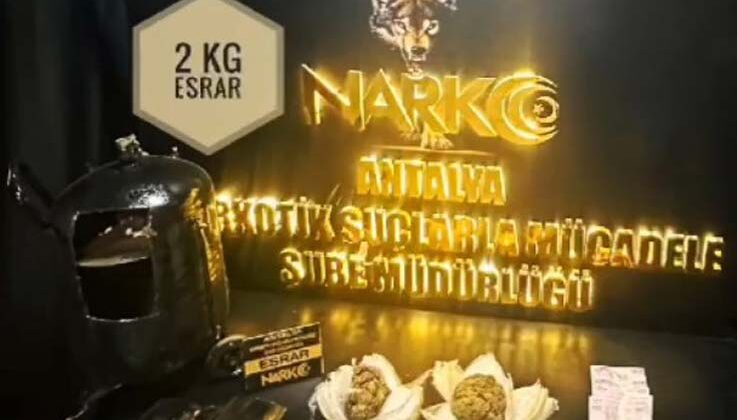 Köpük basınç makinesi içinden esrar çıktı
