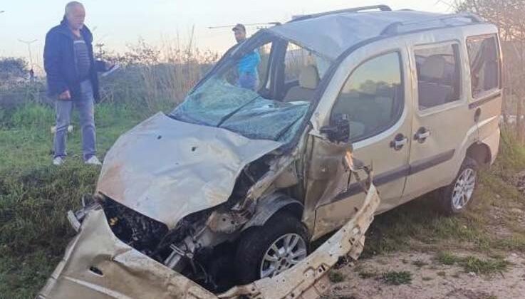 Virajı alamayan otomobil takla atarak boş araziye uçtu: 1 yaralı