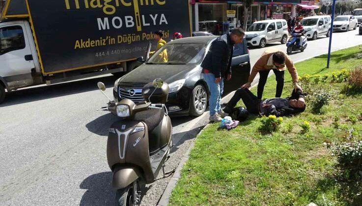 Devrilen motosikletin sürücüsü yaralandı