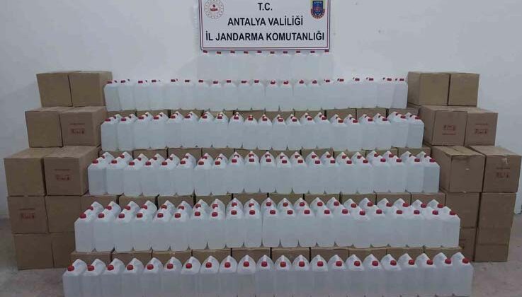 Antalya’da 7 ton kaçak/sahte etil alkol ele geçirildi