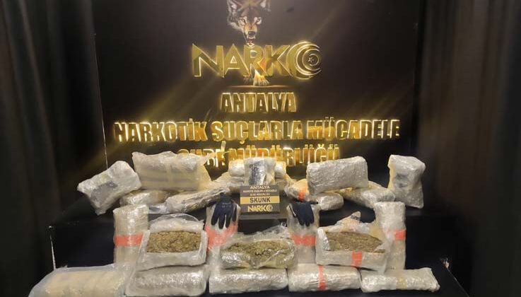 Antalya’da 34 kilogram uyuşturucu ele geçirilen operasyonda 1 kişi tutuklandı