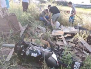 Kuaför çift motosiklet kazasında yaralandı