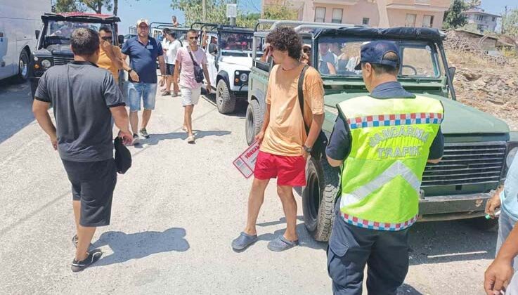 Alanya’da 5 safari aracına cezai işlem uygulandı