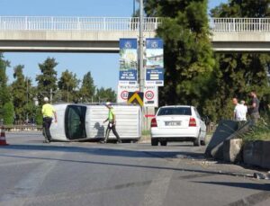Takla atan araçtan burnu bile kanamadan çıktı