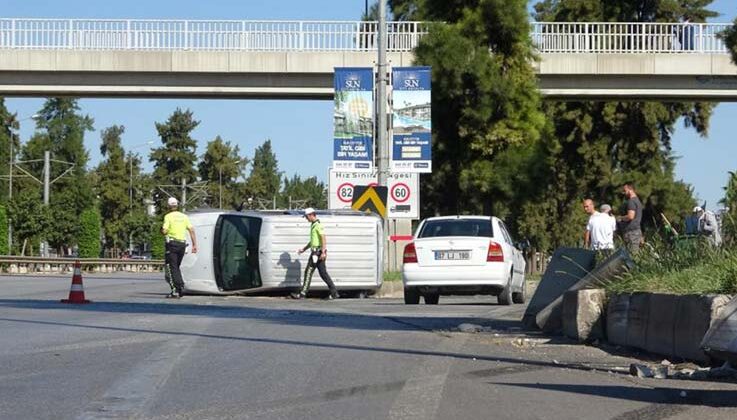 Takla atan araçtan burnu bile kanamadan çıktı
