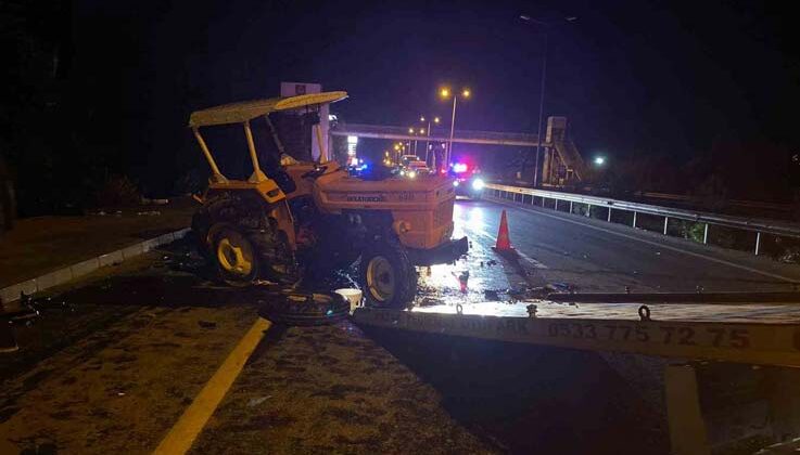 Tır ile traktör çarpıştı: 1 ağır yaralı