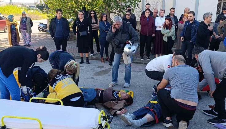 Motosiklet ile otomobil çarpıştı, 2 genç kız ağır yaralandı