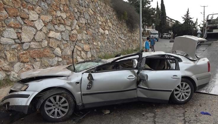 Alanya’da 20 metreden şarampole uçan otomobilin sürücüsü ağır yaralandı