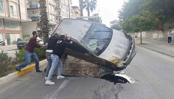 Virajı alamayan otomobil takla attı, sürücü yaralandı
