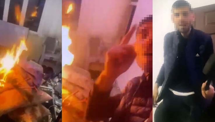 Annesine kızıp evi ateşe verdi, o anları da canlı yayınladı