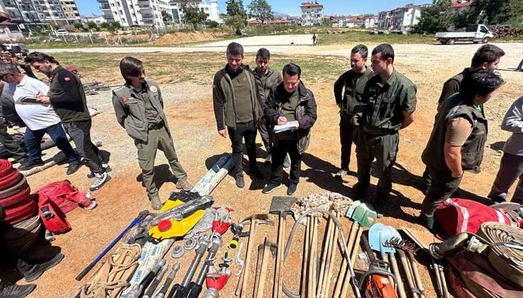 Manavgat’ta orman yangınıyla mücadele eğitimi verildi