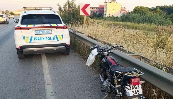 Devrilen motosikletin sürücüsü yaralandı