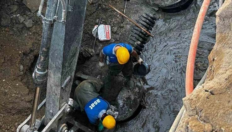 ASAT zarar gören kollektör hatlarını tamir etti