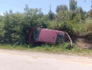 Kazanın ardından otomobilini bırakıp giden sürücüye plakadan ulaşıldı