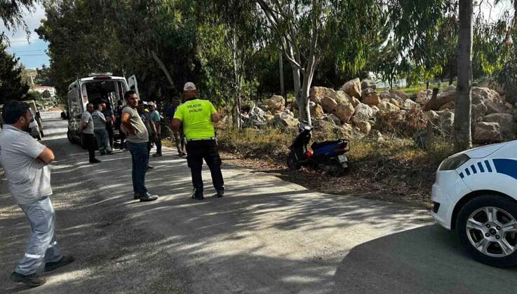 Kontrolden çıkan motosiklet devrildi, sürücü yaralandı