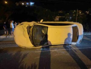 Takla atan araçtan burnu bile kanamadan çıktı