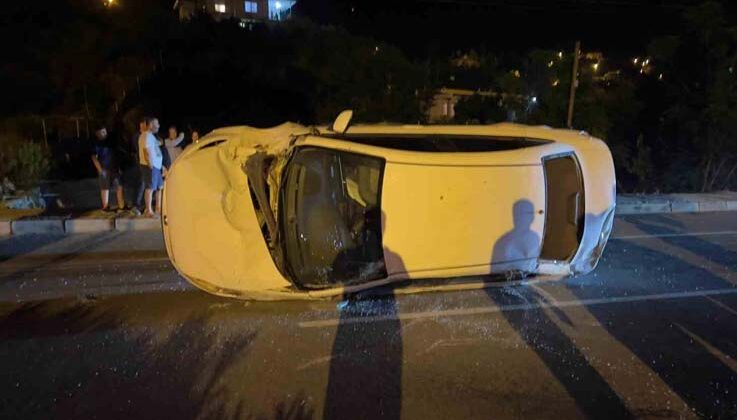 Takla atan araçtan burnu bile kanamadan çıktı