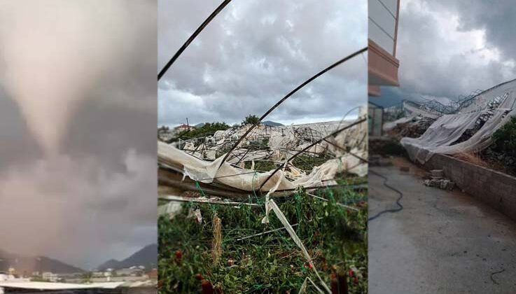 Gazipaşa’da hortum seraları vurdu, çatıları uçurdu