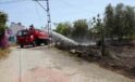 Manavgat’ta araçtan atılan sigara bahçede yangın çıkardı