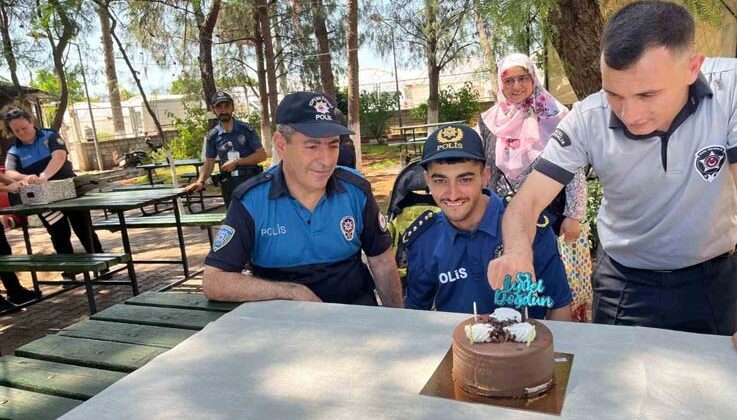 Doğum gününde polis oldu, hayalini yaşadı