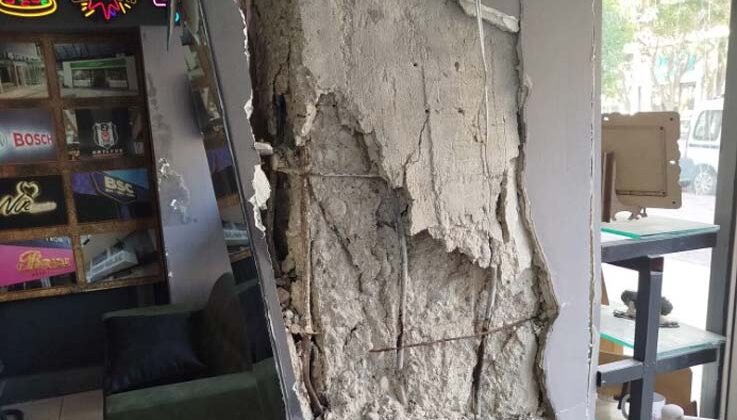 Antalya’da zemin kat kolonu patlayan 7 katlı bina tahliye edildi