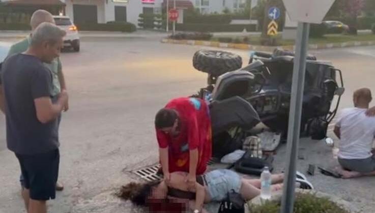 Antalya’da ATV takla attı: 1’i ağır 2 yaralı