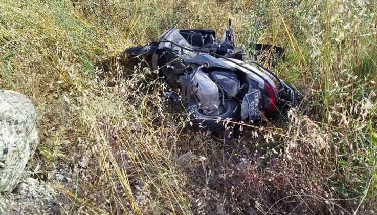 Devrilen motosikletin sürücüsü yaralandı