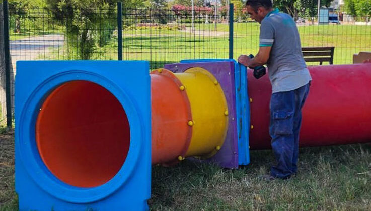 Manavgat Belediyesi köpek eğitim parkına yeni parkurlar ekliyor