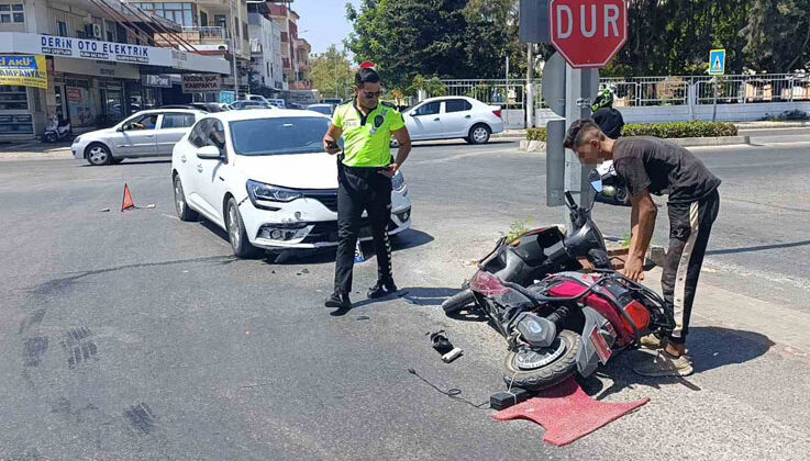 Otomobil ile elektrikli motosiklet çarpıştı: 1 yaralı