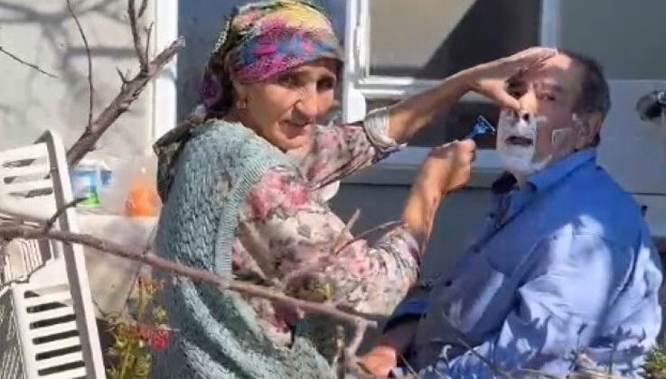 Felçli kocasını tıraş ederken görüntülenmişti, acı haber geldi